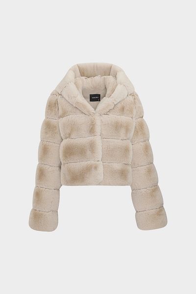 Açelya Okcu Premium Hooded Women's Rex Faux Fur Jacket