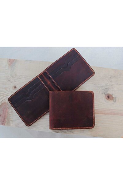Ancient Leather Craft Hakiki Deri Erkek Cüzdan Kredi Kartı Bölmeli Kağıt Para...