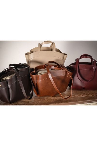 Çantacımstore Καφέ Δερμάτινη Γυναικεία Τσάντα Tote - Μοντέλο 2109