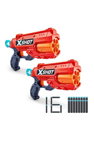 X-Shot عبوة مزدوجة من طلقات Excel Reflex-6 [2Shooters] (3 علب/16 سهمًا)