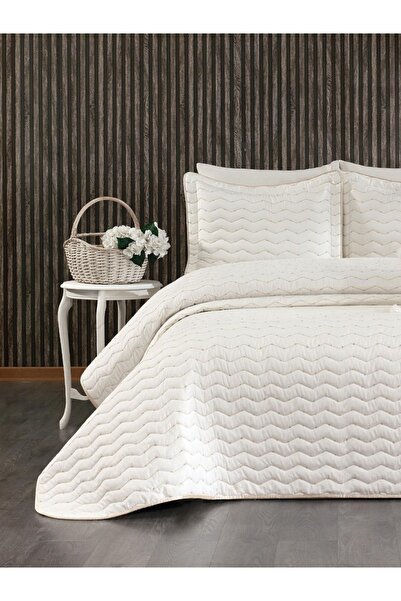 Genel Markalar Maria Çeyizlik Çift Kişilik 4 Parça Yatak Örtüsü Takımı Krem | 250x260