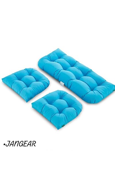 JANGEAR balkon rattan lüx pofidik rattan lotus takım minderi teras minder 3 parça 120×50cm  50×50cm 50×50cm