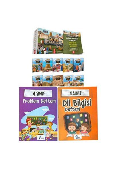 Hız Yayınları 4.Sınıf Süper Uygarlıklar Hikaye Seti +Ve Problem+Dil Bilgisi D...