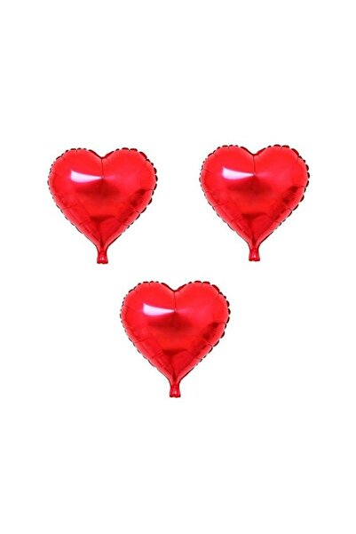 BAL10 DÜNYASI Heart Foil Balloon 3 Pieces Red