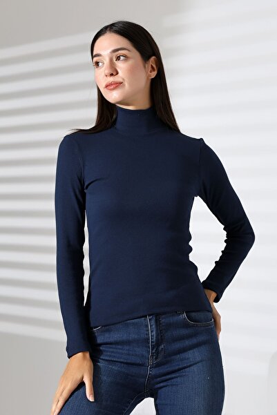 Endies Μπλούζα καμιζόλ με μακρυμάνικο ζιβάγκο 20535 ΣΚΟΥΡΟ ΜΠΛΕ