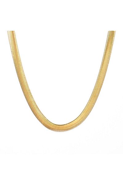 Chavin Yellow Snake Patterned 7 mm Knitted Chain Necklace - 65 cm Dr64-65