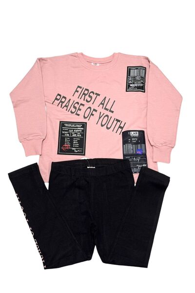 Lunays Praıse Of Youth Baskılı Gül Kurusu Renk Kız Çocuk Sweet Tayıtlı Takımı