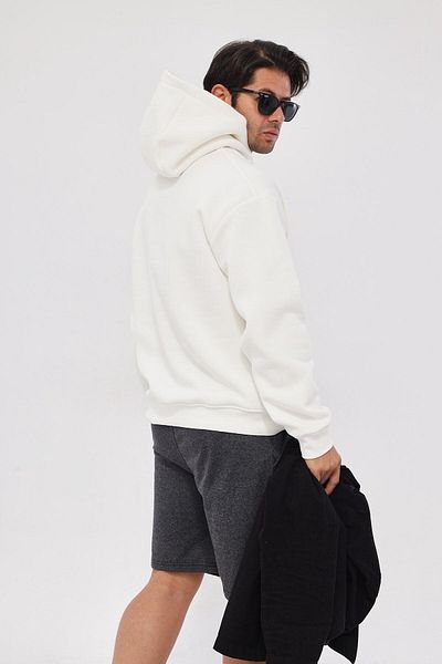 The Champ Clothing Φούτερ με κουκούλα Fleece Mm75 με στάμπα λευκό Oversize Hoodie