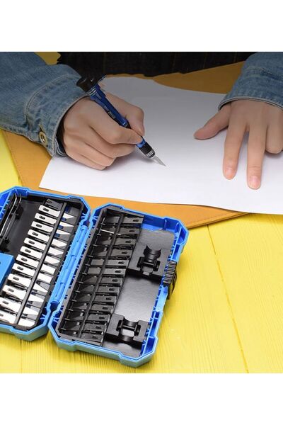 REKOTOOLS 29 Parça Oyma Bıçağı Seti Hassas Kesici Renkli Kolu Neşter Çakı Sanat Kağıt El Aracı