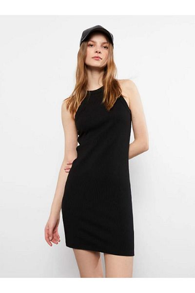 LC Waikiki Lcw Vision Black Women's Bodycon Dress - Crew Neck