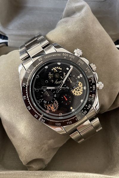 Leerybee Men's Skeleton Patterned Wristwatch Nl-015