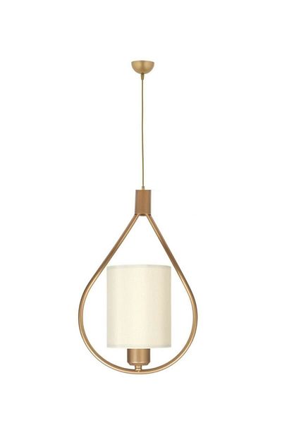 571 Store Metal Drop Chandelier - Single Cream Fabric Head