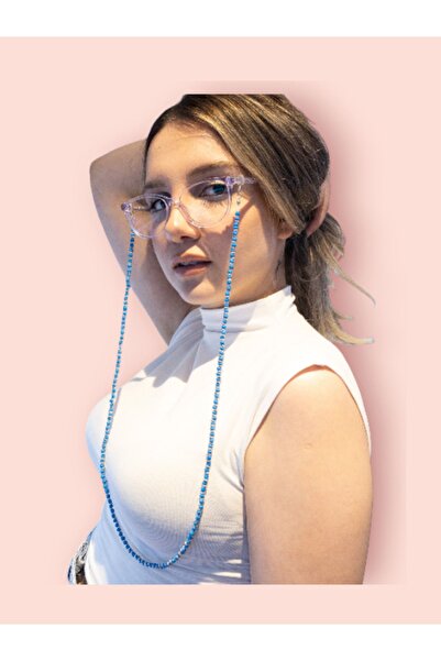 Dİ CORDE AKSESUAR White Coffee Pearl Bead Glasses Rope Glasses Accessory