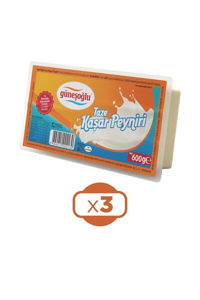 Güneşoğlu Kaşar Peyniri 600 gr x 3 Adet