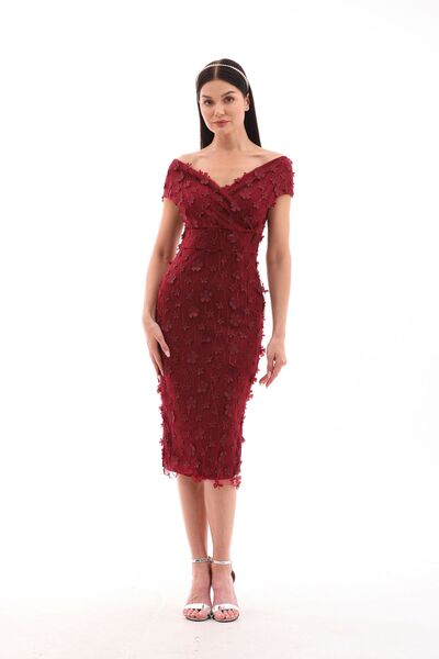 migi life Likralı 3 boyutlu şık kalem elbise