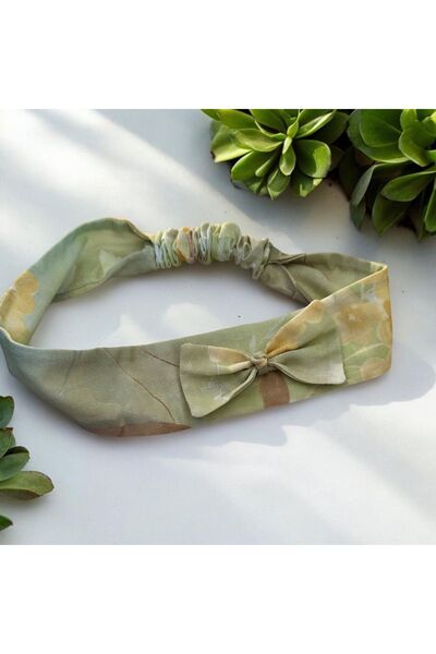 alsaccessories Bandă elastică pentru păr pentru femei, verde, cu model în par...