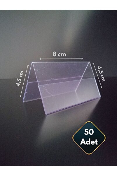 Global Türk Etiketlik isimlik Kartvizitlik Stand 8x4,5 cm PVC Plastik isimlik...