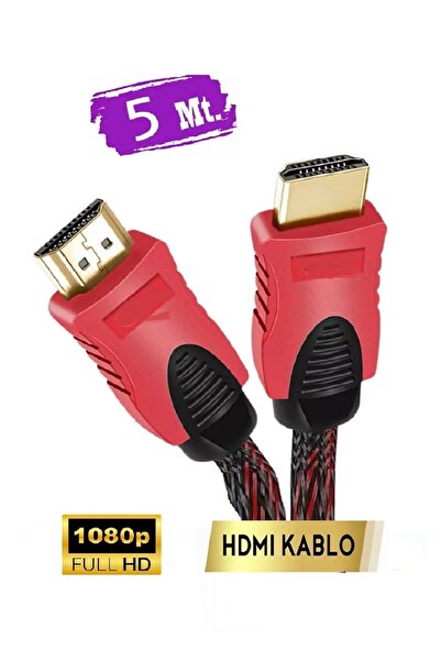 ANKTEK 5 Metre 1.4V Altın Uçlu Örgülü Hdmi Kablo Full HD 3D 4K 1080 TV Monitör PC Aktarım