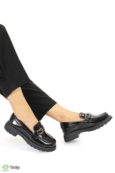 Mammamia Orthopedic Genuine Leather Women's Patent Leather Loafer - M25/Ka3235
