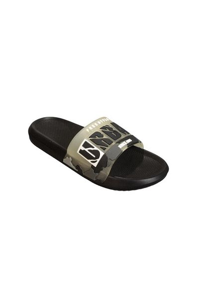 GEZER Men's Grey-Navy Black Comfortable Slippers - Suitable for Pool and Garden