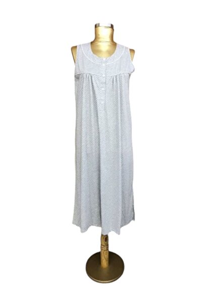 NENA COLLECTION Gri Sıfırkol Gecelik-22073