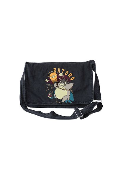 DEEFWEAR Geanta Messenger Jean - Imprimata Batoro, Pentru Scoala