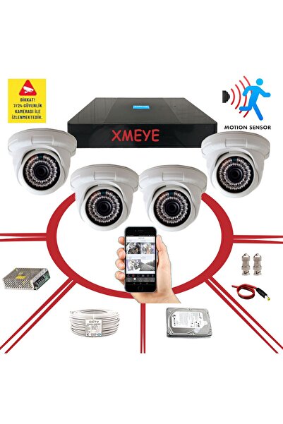 BİSES 4' Lü Hareket Algılayan 5 Mp Sony Lens 1080p 36 Ir Led Iç Mekan Güvenli...