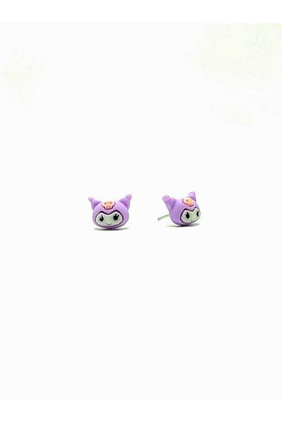 Ayenci Kuromi Designed Silver Children's Earrings