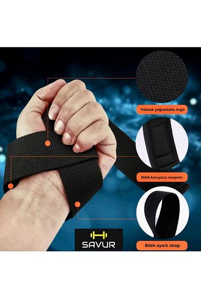 SAVUR 2 Pack Weight Lifting Straps - Padded Lifting Straps