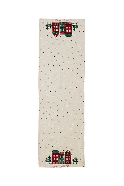 SHIVA Gift&More New Year's Ecru Runner - 45X150 cm Christmas Tablecloth