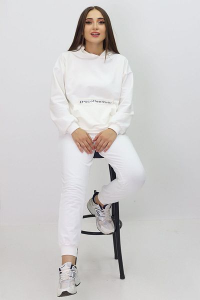 GZT TEKSTİL Girl's Hooded and Pocketed Tracksuit Set