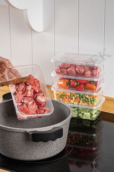 PONÇİK BEBEK 750ml Separate Lid 10 Pieces Storage Set Suitable for Deep Freezer