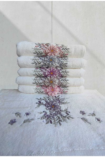 GONCA TEKSTİL Πετσέτα προσώπου Emma White Bamboo - 50x90 cm