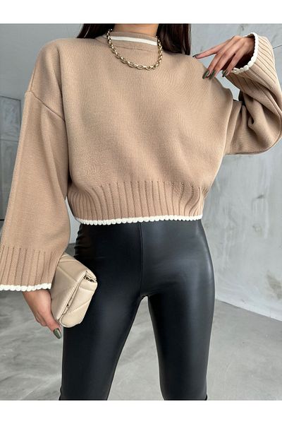 charm butik ДАМСКИ ПУЛОВЕР С ШИРОКА КАЛЪФ МЕКА ТЕКСТУРА BASIC