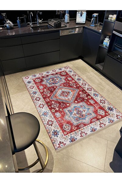 Rugs Modern Halı Колекция Атлас Бежово-червен винтидж декоративен килим с етн...