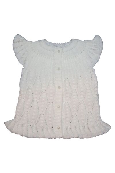 Aykır ı Bebe Aykır-ı Bebe El Örgüsü İğde Yaprağı Motifli Bebek Yeleği