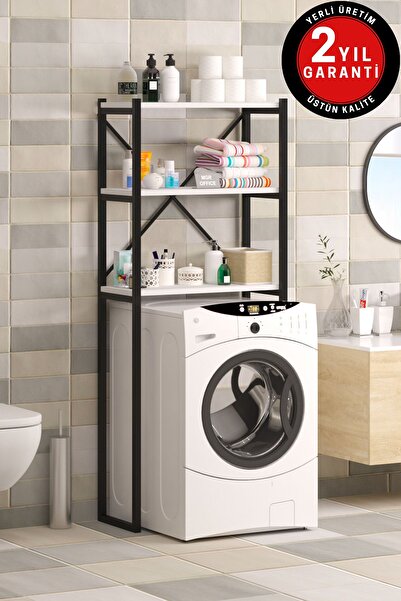 Mgr Office 3 Raflı Çamaşır Makinesi Üstü Düzenleyici Banyo Rafı Banyo Düzenle...