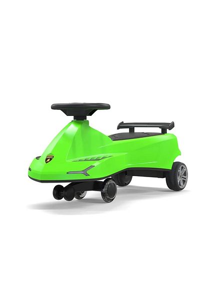 Lamborghini Swing Car Ride On with Lights and Sounds-Green