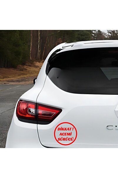 CALL REKLAM Dikkat Acemi Sürücü Yazılı Sicker 15 x 15 cm