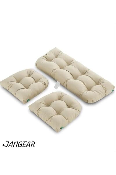 JANGEAR balkon rattan lüx pofidik rattan lotus takım minderi teras minder 3 p...
