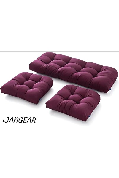 JANGEAR Розкішний балконний комплект з ротангових м'яких подушок Lotus для тераси, 3 частини, 120x50 см, 50x50 см