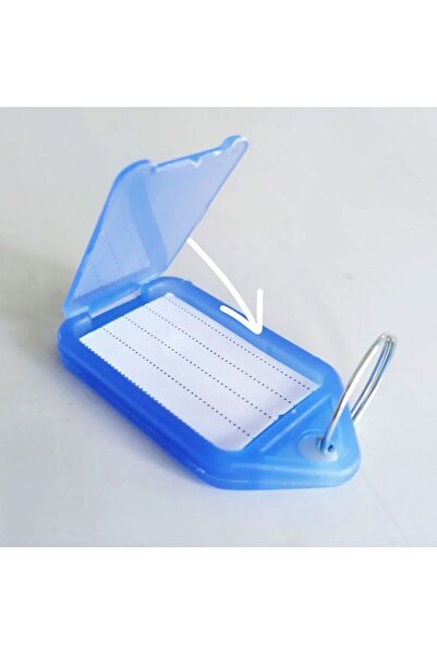 ÜNSA Anahtar 25x Anahtarlık Kapaklı Büyük Plastik Etiket Kimlik Isim Yazı -La...