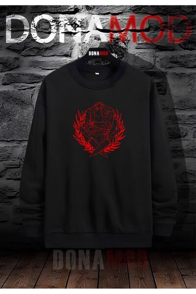 donamod Hanorac negru cu gât de ciclism Chef - Bucătar Mâncare Restaurant Angajat Chelner Cuțit Furculiță Linguriță Aromă