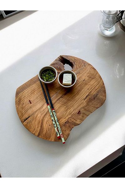 Tanju Zarkan Olive Tree Presentation Board & Wooden Presentation Plate (34X24X2Cm)