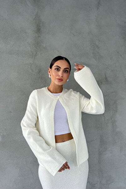 Seda Yalçın Atelier Екрю трикотажний кардиган і довга спідниця