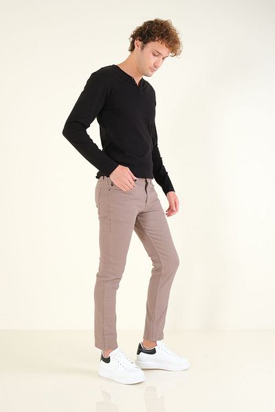 Giyim Dünyası Ανδρικό τζιν παντελόνι Mink Slim Fit - 5 τσέπες