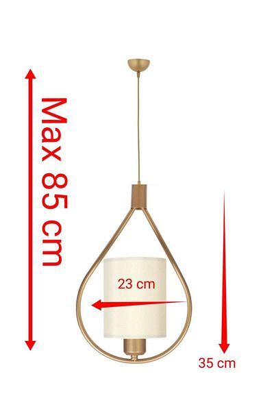 571 Store Metal Drop Chandelier - Single Cream Fabric Head