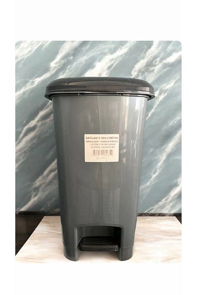 FİGANLAR 50 Lt Gray Slim Pedal Trash Can (Single Bucket)