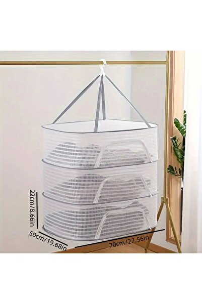 YAPIŞKAN STORE 3 Bölmeli Sebze Meyve Bitki Kurutma Filesi Askısı, Çok Amaçlı ...