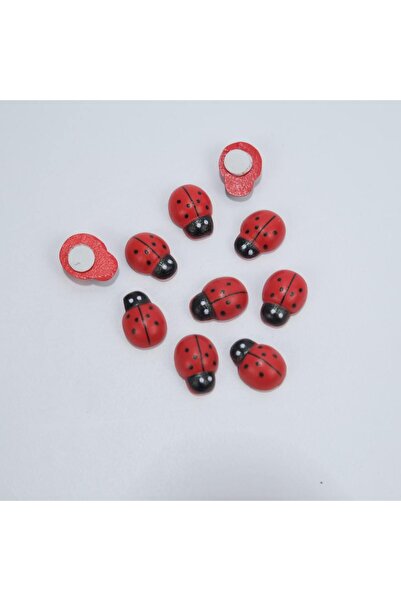 Prestij Boncuk 50 قطعة من الخنفساء الخشبية الحمراء - ديكور حزمة وأنشطة رياض ا...